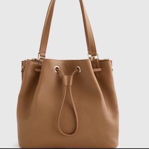 Quince Brown Leather Bucket Bag NWT